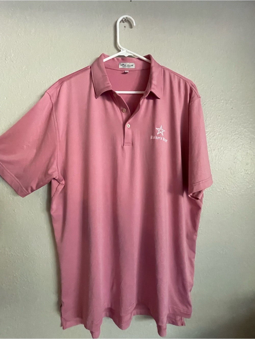 Peter Millar Rose Pink Embroidered Logo Polo